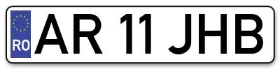 Placuta inmatriculare numar auto  AR-11-JHB, AR 11 JHB, AR11JHB