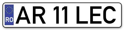 Placuta inmatriculare numar auto  AR-11-LEC, AR 11 LEC, AR11LEC