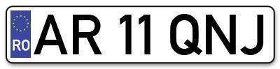 Placuta inmatriculare numar auto  AR-11-QNJ, AR 11 QNJ, AR11QNJ
