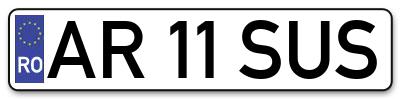 Placuta inmatriculare numar auto  AR-11-SUS, AR 11 SUS, AR11SUS