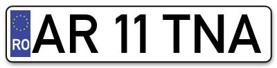 Placuta inmatriculare numar auto  AR-11-TNA, AR 11 TNA, AR11TNA