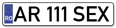 Placuta inmatriculare numar auto  AR-111-SEX, AR 111 SEX, AR111SEX