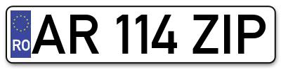 Placuta inmatriculare numar auto  AR-114-ZIP, AR 114 ZIP, AR114ZIP