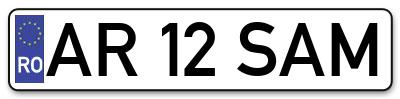 Placuta inmatriculare numar auto  AR-12-SAM, AR 12 SAM, AR12SAM