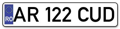 Placuta inmatriculare numar auto  AR-122-CUD, AR 122 CUD, AR122CUD