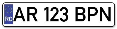 Placuta inmatriculare numar auto  AR-123-BPN, AR 123 BPN, AR123BPN