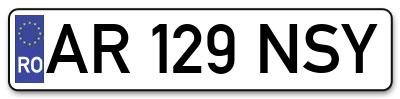 Placuta inmatriculare numar auto  AR-129-NSY, AR 129 NSY, AR129NSY
