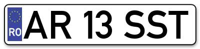 Placuta inmatriculare numar auto  AR-13-SST, AR 13 SST, AR13SST