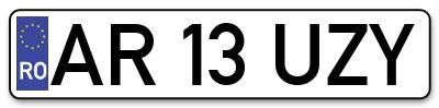 Placuta inmatriculare numar auto  AR-13-UZY, AR 13 UZY, AR13UZY