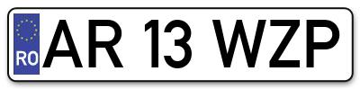 Placuta inmatriculare numar auto  AR-13-WZP, AR 13 WZP, AR13WZP