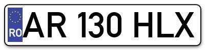 Placuta inmatriculare numar auto  AR-130-HLX, AR 130 HLX, AR130HLX