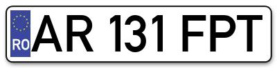 Placuta inmatriculare numar auto  AR-131-FPT, AR 131 FPT, AR131FPT