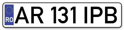 Placuta inmatriculare numar auto  AR-131-IPB, AR 131 IPB, AR131IPB