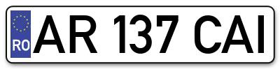 Placuta inmatriculare numar auto  AR-137-CAI, AR 137 CAI, AR137CAI