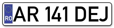 Placuta inmatriculare numar auto  AR-141-DEJ, AR 141 DEJ, AR141DEJ