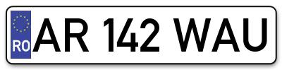 Placuta inmatriculare numar auto  AR-142-WAU, AR 142 WAU, AR142WAU