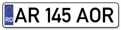 Placuta inmatriculare numar auto  AR-145-AOR, AR 145 AOR, AR145AOR