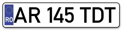 Placuta inmatriculare numar auto  AR-145-TDT, AR 145 TDT, AR145TDT