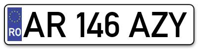 Placuta inmatriculare numar auto  AR-146-AZY, AR 146 AZY, AR146AZY