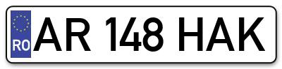 Placuta inmatriculare numar auto  AR-148-HAK, AR 148 HAK, AR148HAK
