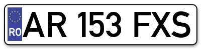 Placuta inmatriculare numar auto  AR-153-FXS, AR 153 FXS, AR153FXS