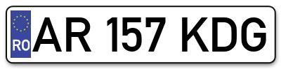 Placuta inmatriculare numar auto  AR-157-KDG, AR 157 KDG, AR157KDG