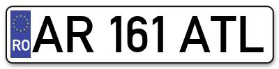 Placuta inmatriculare numar auto  AR-161-ATL, AR 161 ATL, AR161ATL