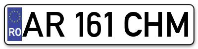 Placuta inmatriculare numar auto  AR-161-CHM, AR 161 CHM, AR161CHM