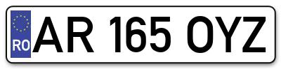 Placuta inmatriculare numar auto  AR-165-OYZ, AR 165 OYZ, AR165OYZ