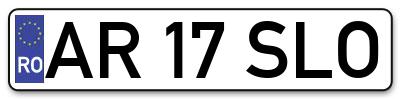 Placuta inmatriculare numar auto  AR-17-SLO, AR 17 SLO, AR17SLO