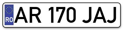Placuta inmatriculare numar auto  AR-170-JAJ, AR 170 JAJ, AR170JAJ