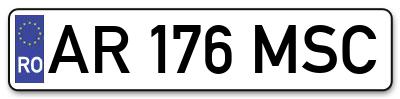 Placuta inmatriculare numar auto  AR-176-MSC, AR 176 MSC, AR176MSC