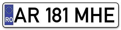 Placuta inmatriculare numar auto  AR-181-MHE, AR 181 MHE, AR181MHE