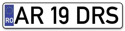 Placuta inmatriculare numar auto  AR-19-DRS, AR 19 DRS, AR19DRS