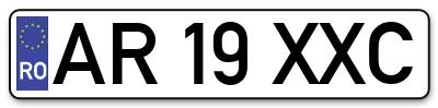 Placuta inmatriculare numar auto  AR-19-XXC, AR 19 XXC, AR19XXC
