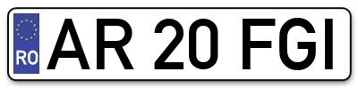 Placuta inmatriculare numar auto  AR-20-FGI, AR 20 FGI, AR20FGI