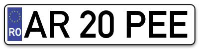 Placuta inmatriculare numar auto  AR-20-PEE, AR 20 PEE, AR20PEE
