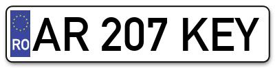 Placuta inmatriculare numar auto  AR-207-KEY, AR 207 KEY, AR207KEY