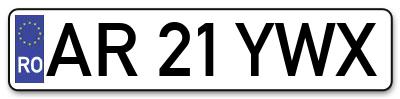 Placuta inmatriculare numar auto  AR-21-YWX, AR 21 YWX, AR21YWX
