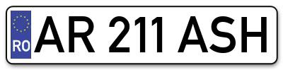 Placuta inmatriculare numar auto  AR-211-ASH, AR 211 ASH, AR211ASH