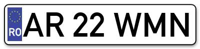 Placuta inmatriculare numar auto  AR-22-WMN, AR 22 WMN, AR22WMN