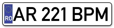 Placuta inmatriculare numar auto  AR-221-BPM, AR 221 BPM, AR221BPM
