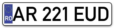 Placuta inmatriculare numar auto  AR-221-EUD, AR 221 EUD, AR221EUD