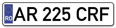 Placuta inmatriculare numar auto  AR-225-CRF, AR 225 CRF, AR225CRF