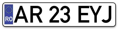 Placuta inmatriculare numar auto  AR-23-EYJ, AR 23 EYJ, AR23EYJ