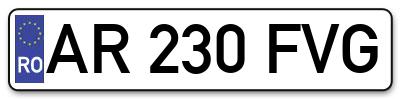 Placuta inmatriculare numar auto  AR-230-FVG, AR 230 FVG, AR230FVG