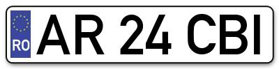 Placuta inmatriculare numar auto  AR-24-CBI, AR 24 CBI, AR24CBI