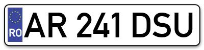 Placuta inmatriculare numar auto  AR-241-DSU, AR 241 DSU, AR241DSU