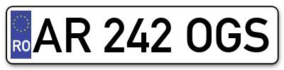 Placuta inmatriculare numar auto  AR-242-OGS, AR 242 OGS, AR242OGS