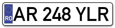 Placuta inmatriculare numar auto  AR-248-YLR, AR 248 YLR, AR248YLR